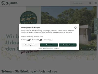 Website von Finnhaus-Vertrieb M. Wolff GmbH