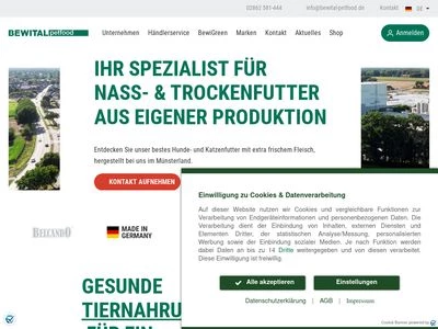 Website von BEWITAL petfood GmbH & Co. KG