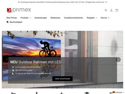 Website von Primex GmbH