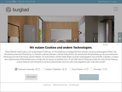 Website von burgbad Aktiengesellschaft