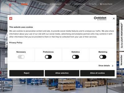 Website von PERFORMANCE iN LIGHTING GmbH