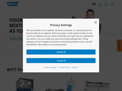 Website von WITT-Gasetechnik GmbH & Co. Produktions- und Vertriebs-KG