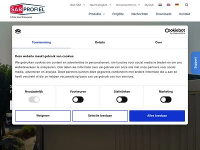 Website von S. A. B. Profil GmbH 