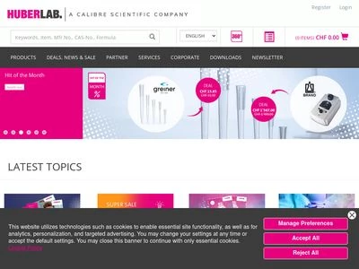 Website von HUBERLAB. AG