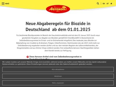 Website von Aeroxon Insect Control GmbH