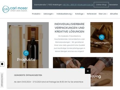 Website von Carl Moser GmbH