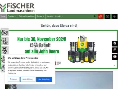 Website von Fischer Landmaschinen GmbH