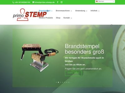 Website von primo STEMP GmbH