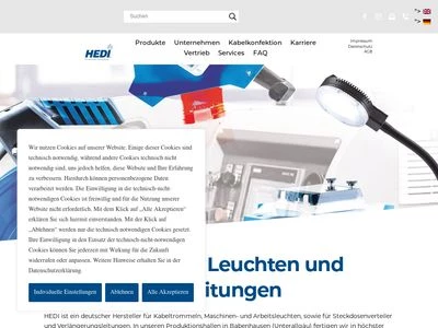 Website von HEDI GmbH Elektro- und Gerätebau