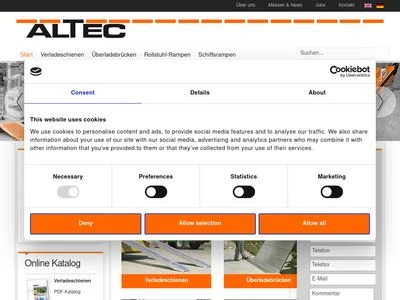 Website von ALTEC GmbH