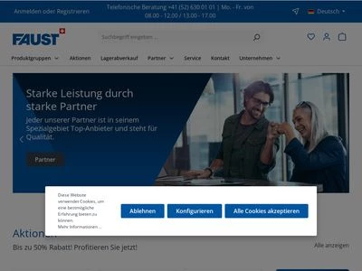 Website von Faust Laborbedarf AG