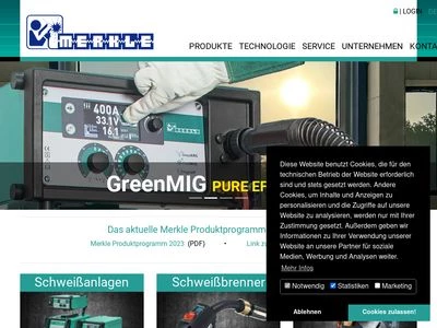 Website von MERKLE Schweißanlagen-Technik GmbH