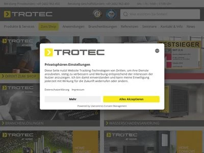 Website von TROTEC GmbH