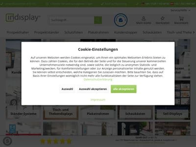 Website von Indisplay HandelsGmbH