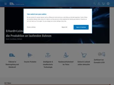 Website von Erhardt+Leimer GmbH