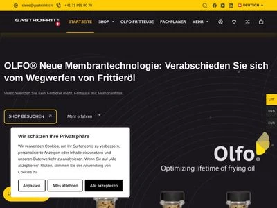 Website von Gastrofrit AG