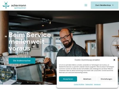 Website von Ackermann Spülmaschinen GmbH