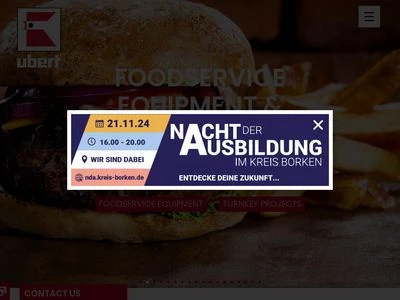 Website von UBERT GASTROTECHNIK GMBH