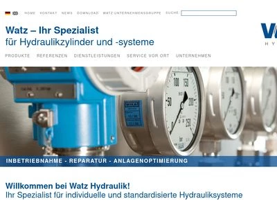 Website von WATZ Hydraulik GmbH