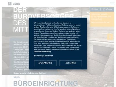 Website von LEHR GmbH