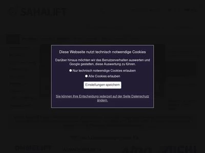 Website von SAHALIFT GmbH