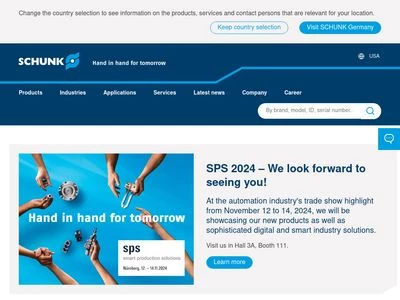 Website von SCHUNK GmbH & Co. KG