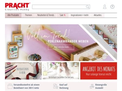 Website von Pracht Creatives Hobby GmbH