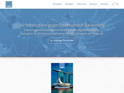 Website von WBA Abdichtungssysteme 