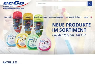 Website von ecCo Handels- und Produktionsgesellschaft mbH Import – Export