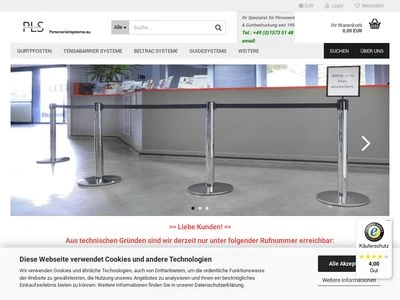 Website von Pein Personenleitsysteme.eu