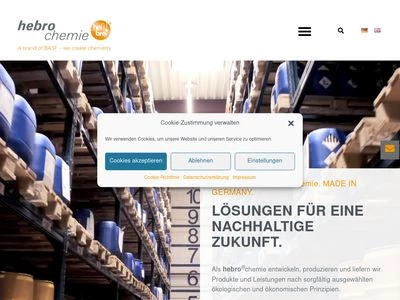 Website von hebro chemie