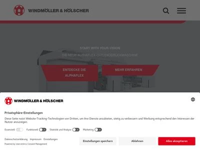 Website von Windmöller & Hölscher KG