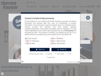 Website von thermohauser GmbH