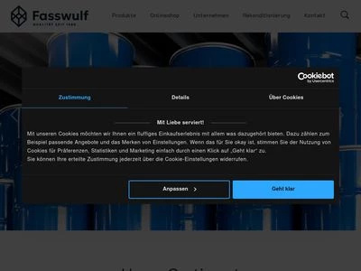 Website von Arthur Wulf Fasshandel GmbH & Co. KG