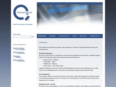 Website von Edelstahl Quooß