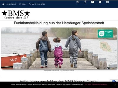 Website von BMS Bernd Michael Schröder Sailing Wear GmbH