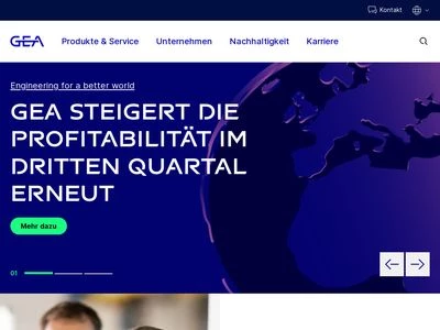 Website von GEA Group Aktiengesellschaft