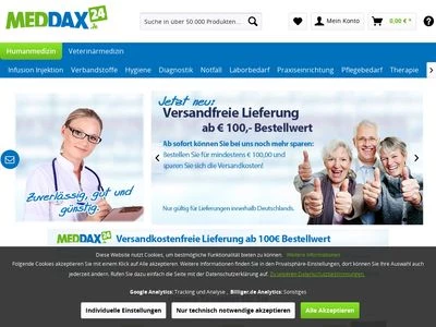 Website von mediparts GmbH