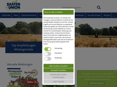 Website von SAATEN-UNION GmbH