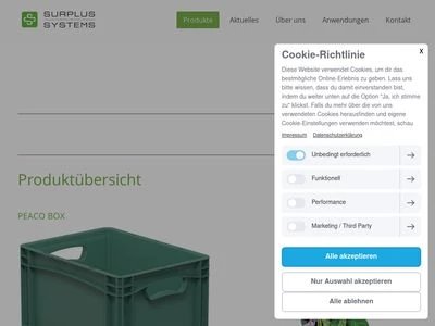 Website von Surplus Systems GmbH