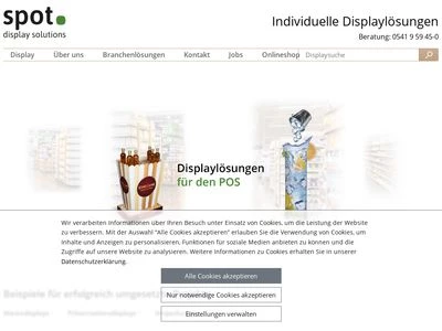 Website von spot display GmbH