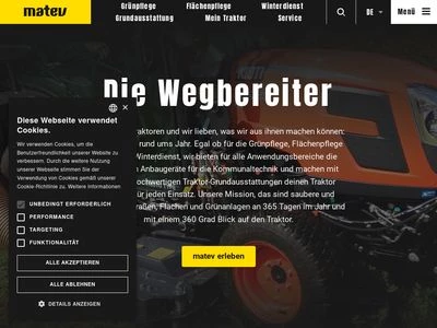 Website von matev GmbH