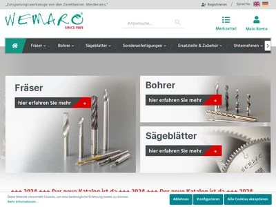 Website von Wemaro Tools GmbH