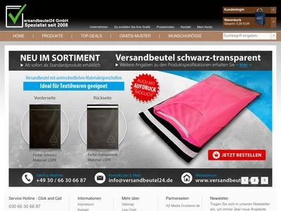 Website von A2 Media Druckerei GmbH / Versandbeutel24