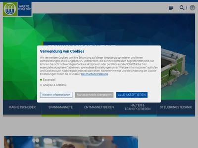 Website von Wagner Magnete GmbH & Co. KG