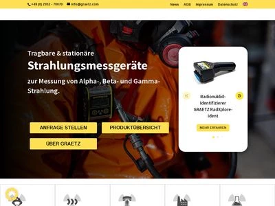 Website von GRAETZ Strahlungsmeßtechnik GmbH