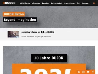 Website von DUCON Europe GmbH & Co. KG