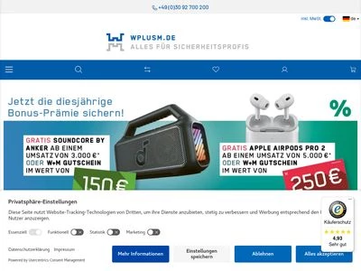 Website von W+M Weissensee Metallwaren GmbH