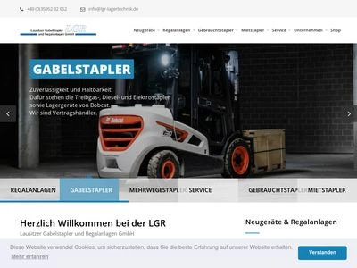 Website von Lausitzer Gabelstapler und Regalanlagen GmbH