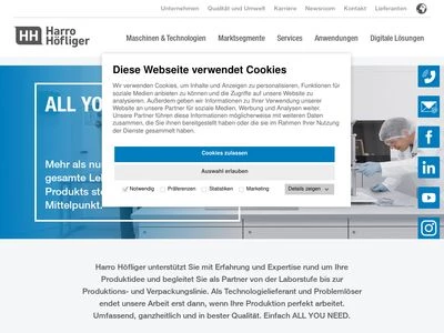 Website von Widmann Maschinen